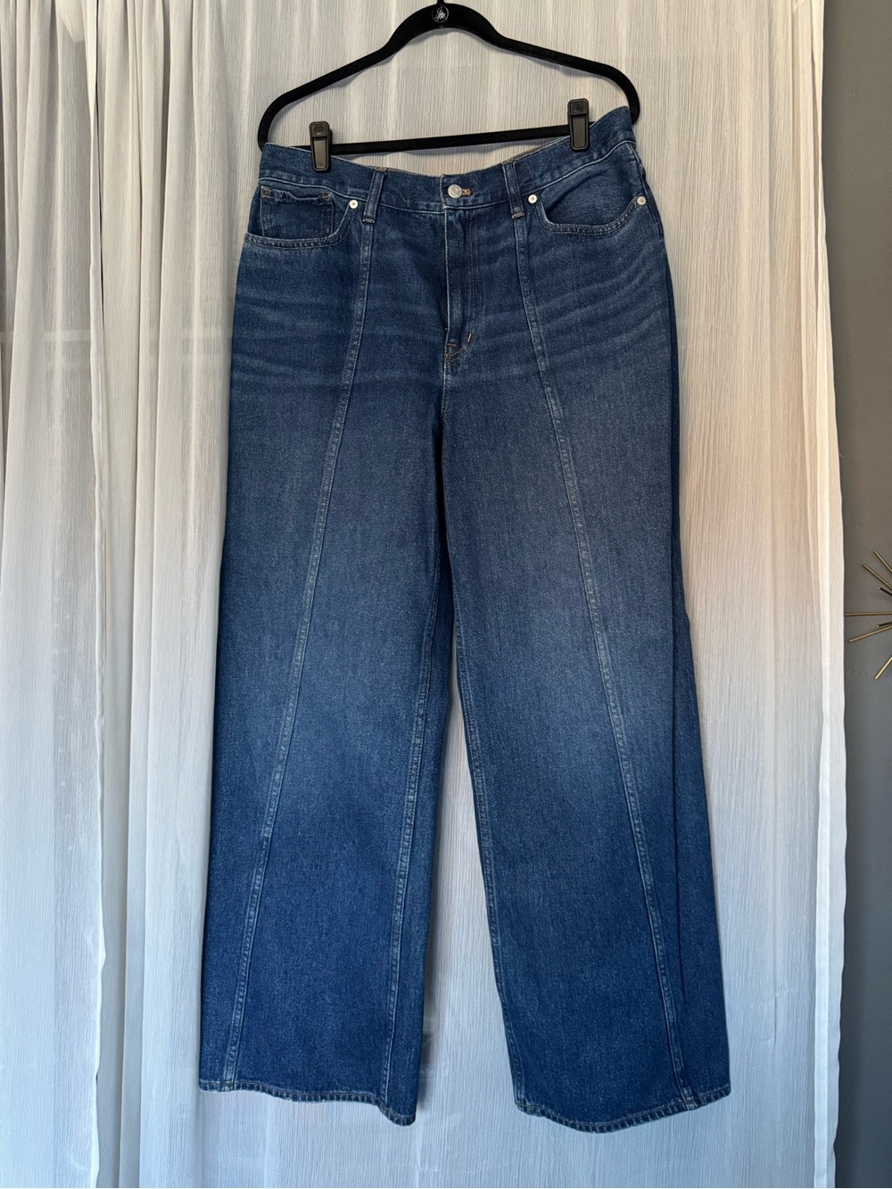 Madewell Indigo Wide-Leg Jeans with Front Seams